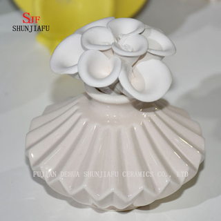 Keramikbrenner Aromatherapie Diffusor Teelicht Dufthalter mit Blume / D.