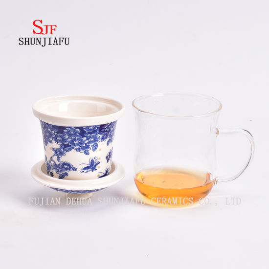 400ml Kreative Geschenke Doppelwand Glas Teesieb Kaffeebecher, Glas Teetassen mit Deckel