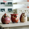 3er Set PCS - Kleine Keramik Eulen Figur Haus Erwärmung Geschenk Tischregal Keramik Home Decorative