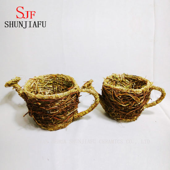 Rattan Blumentopf