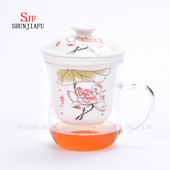 Mehr Stil und Farben Büro Haushalt Blume Teetasse Keramik, 400ml