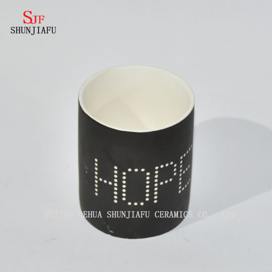 Neues Design Black Letter Design Keramikkerze
