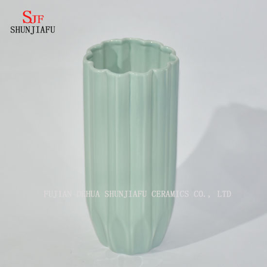 Keramikvase Set, verschiedene Größen, blau, grün, 2er Set