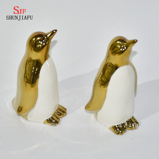 Netter Pinguin für Familie / Büro / Kaffee / Festivaldekoration / Galvanik Keramik / B.