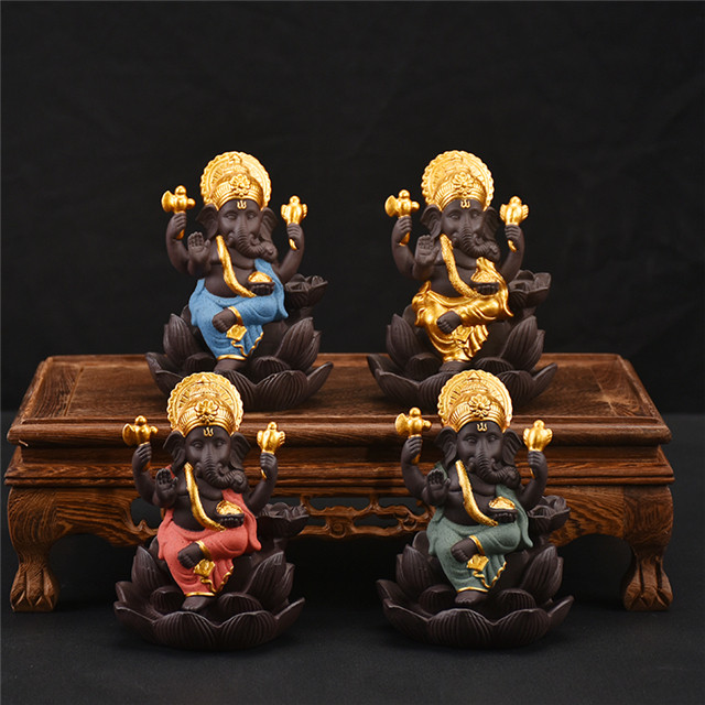 Gules sitzende Stil Ganesha Weihrauchbrenner Keramik Weihrauch Brenner Backflus 
