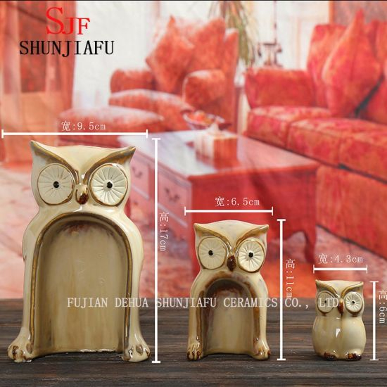 3 PCS / Set von Medium Ceramic Owl Accent Home Decoration,