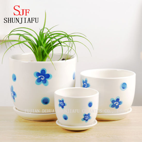 Keramik Blumentopf Runde Form 3er Set