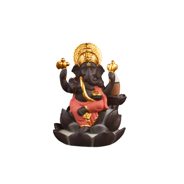 Gules sitzende Stil Ganesha Weihrauchbrenner Keramik Weihrauch Brenner Backflus 