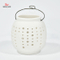 Weiße Keramik Design Teelicht Sturm Laterne - Kerzenhalter