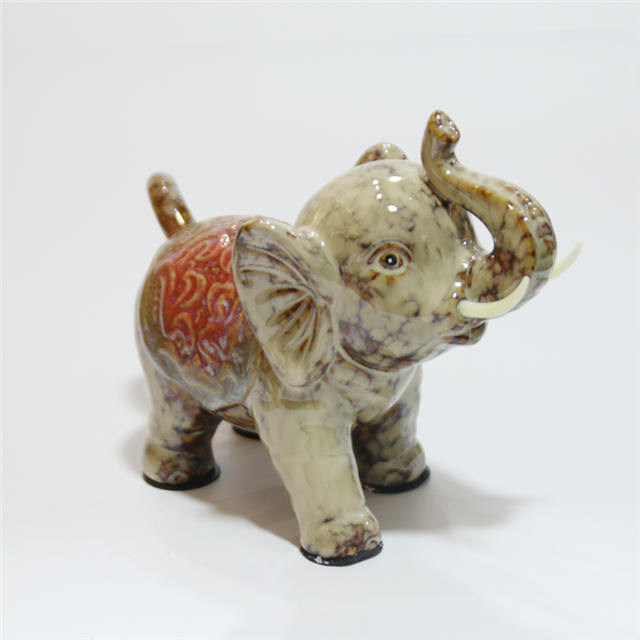 Keramik Tier Elefant Home Decoration Einrichtung Elefant mit zwei kleinen Elefanten Keramik Statue Elefant