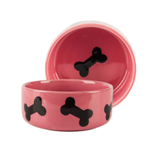 mit Knochendruck Circular Ceramic Dog Feed Pink Keramik Pet Feeder Ceramic Dog Bowl