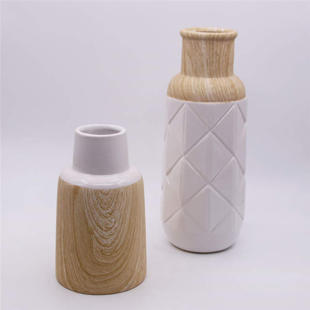 Home Decoration Fashion Einfache Tischvase Holzmaserung Keramikvase