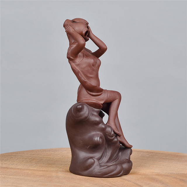 Statue Beauty Sitzen auf Conch Woman Goddess Keramik Backflow Weihrauchbrenner