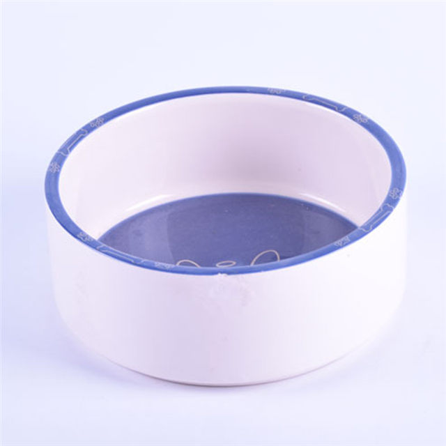 blaue Schüssel Boden Druckknochen Bilder Keramik Pet Feeder Keramik Hundenapf