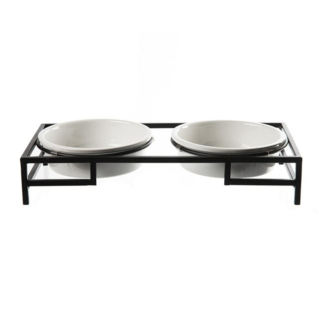 Hundenapfschale Katzenschale Eisenrahmen Esstisch Double Bowl Keramik Hundenapf Futternapf Katzenfutterschale Haustier Wasserschale