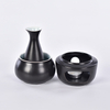 Schwarz glänzende Glasur Schwarz Sake Pot Wachs Wachs Wacher schwarzer Keramik Sake Set