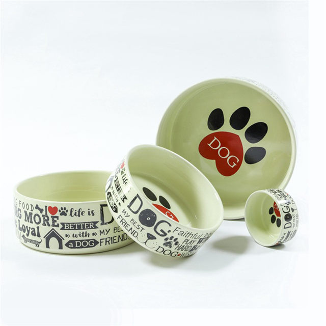 Hunde Fußabdrücke Wasserschale Körnerschale Schöne Haustierprodukte Einzelschale Keramikschale