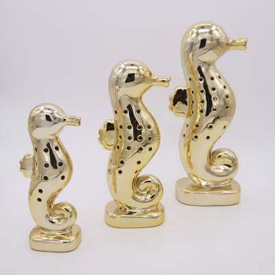 Keramik Seepferdchen Gold Keramik Statue Tierschmuck Heimtextilien