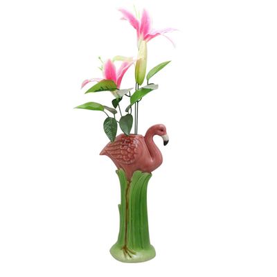 Keramik Pink Flamingo Vase