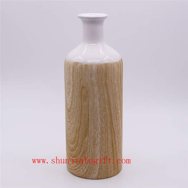 Hauptdekoration Mode Vase Holzmaserung Keramik Vase