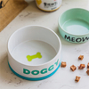 mit Logo gedruckt kreisförmige Keramik Hundefutter Pink Ceramic Pet Feeder Dog Bowl