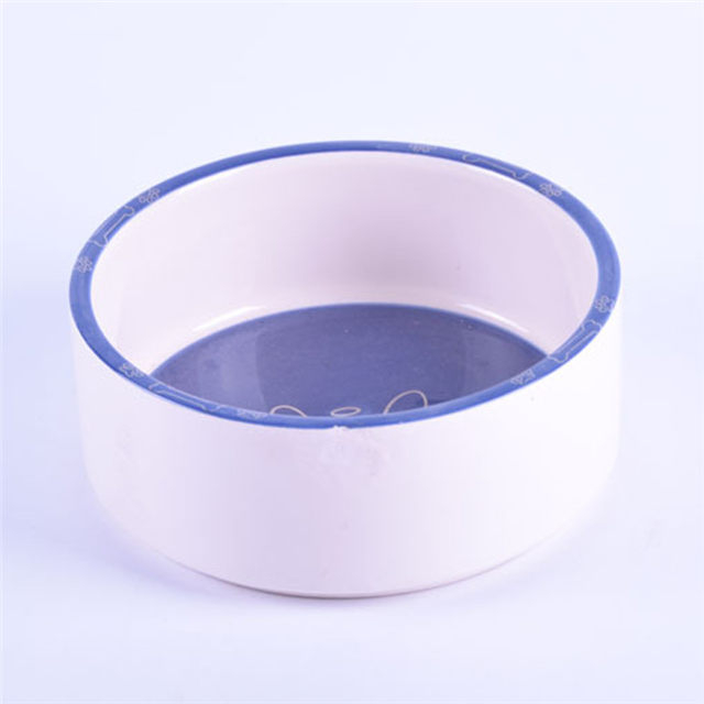 blaue Schüssel Boden Druckknochen Bilder Keramik Pet Feeder Keramik Hundenapf