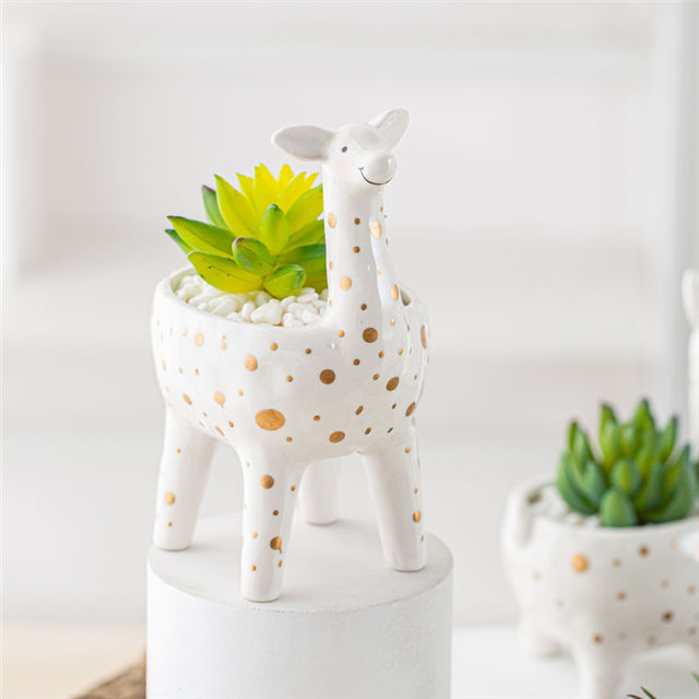 Keramik Giraffe Blumentopf