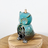 Blue Cerami Owl Styles Wasserfall Backflow Weihrauch Brenner Weihrauch Brenner Produktion Lieferant