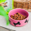 mit Knochendruck Circular Ceramic Dog Feed Pink Keramik Pet Feeder Ceramic Dog Bowl