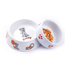 Wertvoller Haustierhund Ceramic Pet Feeder White Ceramic Pet Food Utensil Eisenhalterung Ceramic Dog Bowl