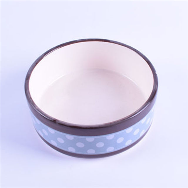 Gedrucktes Muster auf der Außenseite des Ceramic Circle Ceramic Pet Feeder Ceramic Dog Bowl