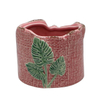 Keramik geprägte grüne Blätter rosa Blumentopf