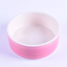 Rosa Glasur Keramik Pet Feeder Keramik Hundenapf