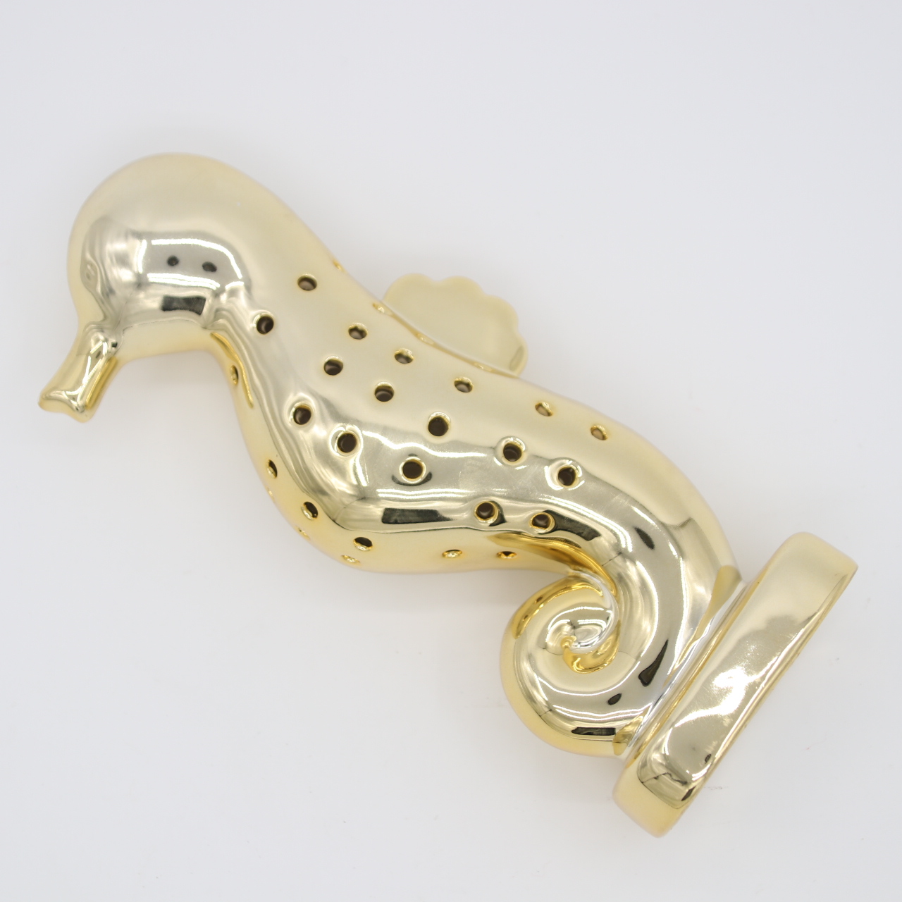 Keramik Seepferdchen Gold Keramik Statue Tierschmuck Heimtextilien