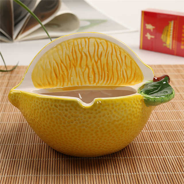 Aschenbecher im Keramik-Zitronen-Stil