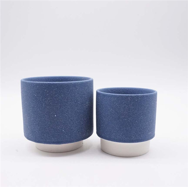 Keramik Blau Rosa Keramik Kerzenbecher Set