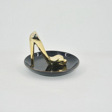 Goldener Schuh und schwarzer Stil Hochzeitsdekoration Geschenk Schmuck Tablett Trinket Tray Keramik Ehering Halter