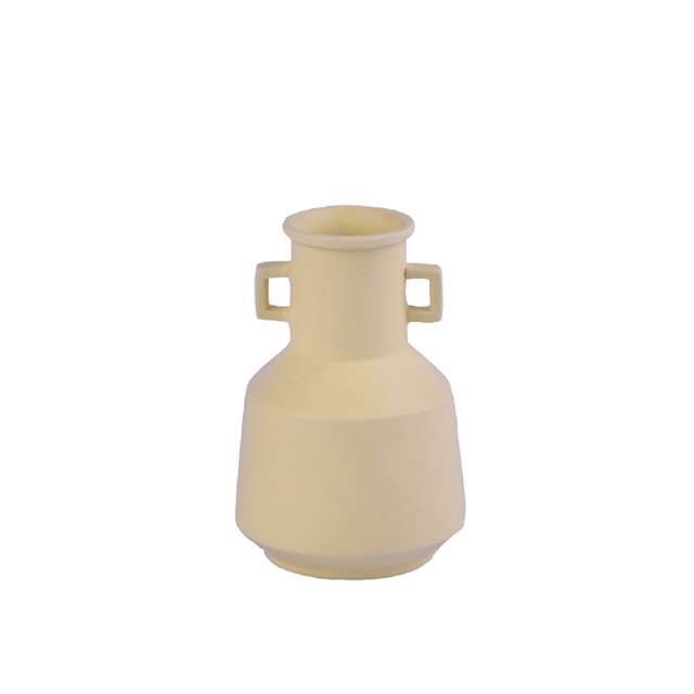 Heimtextilien Dekoration Tischplatte Keramik Vase Desktop Dekoration Polyhedrose Gelb Keramik Vase