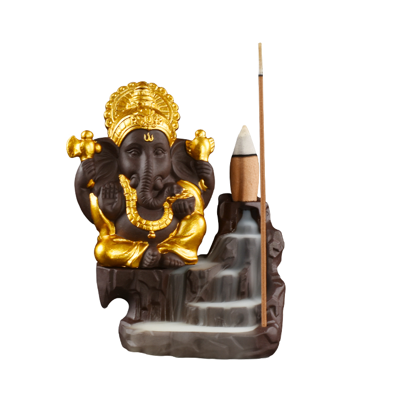 Wasserfall fließender Rauchrückfluss Keramik verschiedene Farbe Wählen Sie Ganesha Weihrauchbrenner